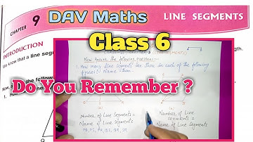 DAV Class 6 Maths Chapter 9 Line Segments  Introduction | Maths For Me