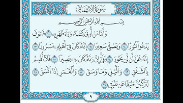سورة الانشقاق من آية (١٠) إلى آية (١٩)
