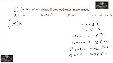 ∫0 to 2 [x²]dx is equal to? [.] denotes G.I.F.; jee test series Application of Definite Integration