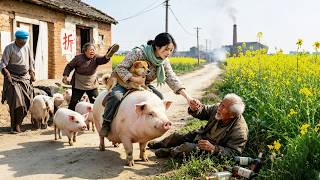 Poor Mom & Daughter Sleep on Street, Save a Dying Man—He Funds Her Pig Farm to Millions! screenshot 2