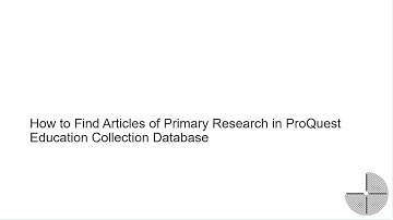 (VIDEO) How To Find Primary Research Articles for Education