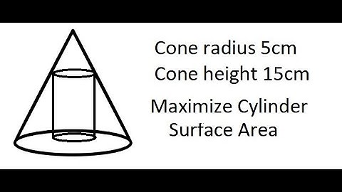 Grade 12 Calculus - Optimization Problem - Maximizing Surface Area of a Cylinder in a Cone  (ch 3.4)