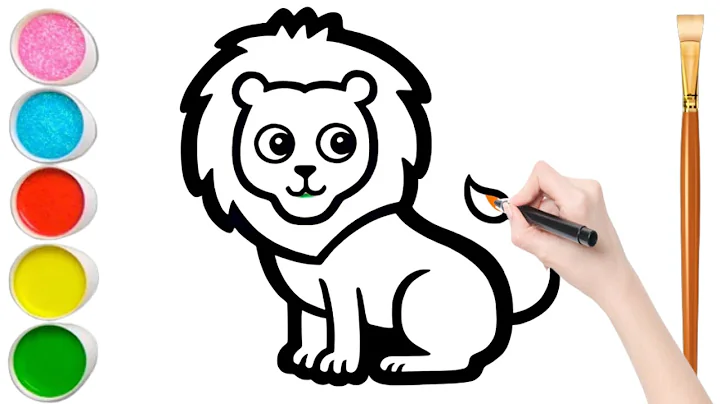 Lion Drawing, Painting and Coloring for Kids & Toddlers  Drawing Basics #219