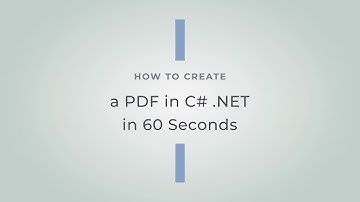 How to Create a PDF in C# .NET in 60 Seconds