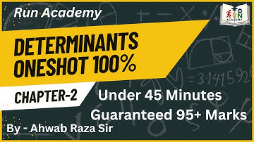 Determinants ||CBSE Class 12th Maths Unit 3 || RunAcademy || Ahwab Raza Sir .