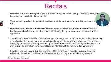 02. Basics - Parts of Commercial Contract - Recitals