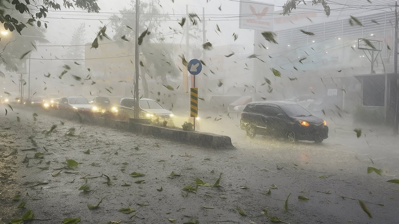 ⛈️Walking In a Heavy Rainstorm in the Suburban | Indonesia Rain ASMR | Wet Walk.