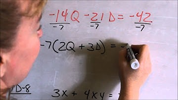 Lesson 4 - Reverse Distribution a.k.a Factoring