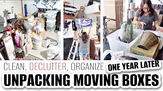 Unpack & Organize with Me ONE YEAR LATER. Huge Garage Declutter after Moving and Downsizing. PART 3.