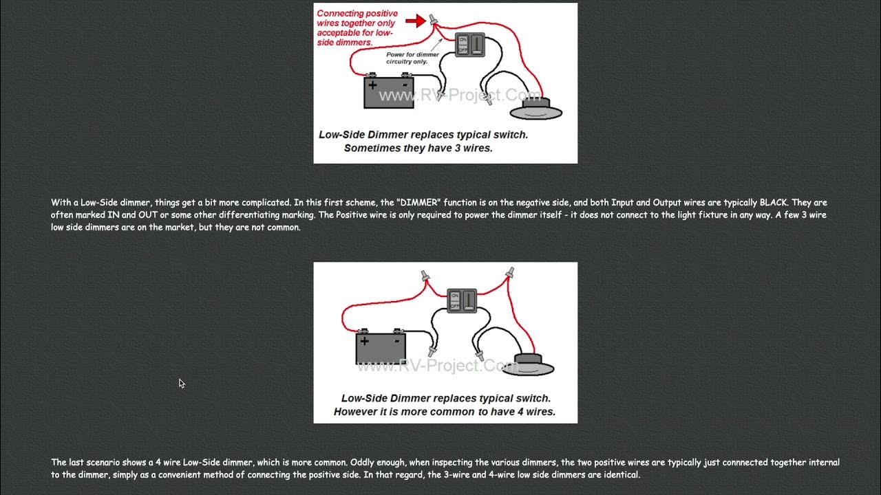 RV Dimmer Switch Wiring Configurations. YouTube