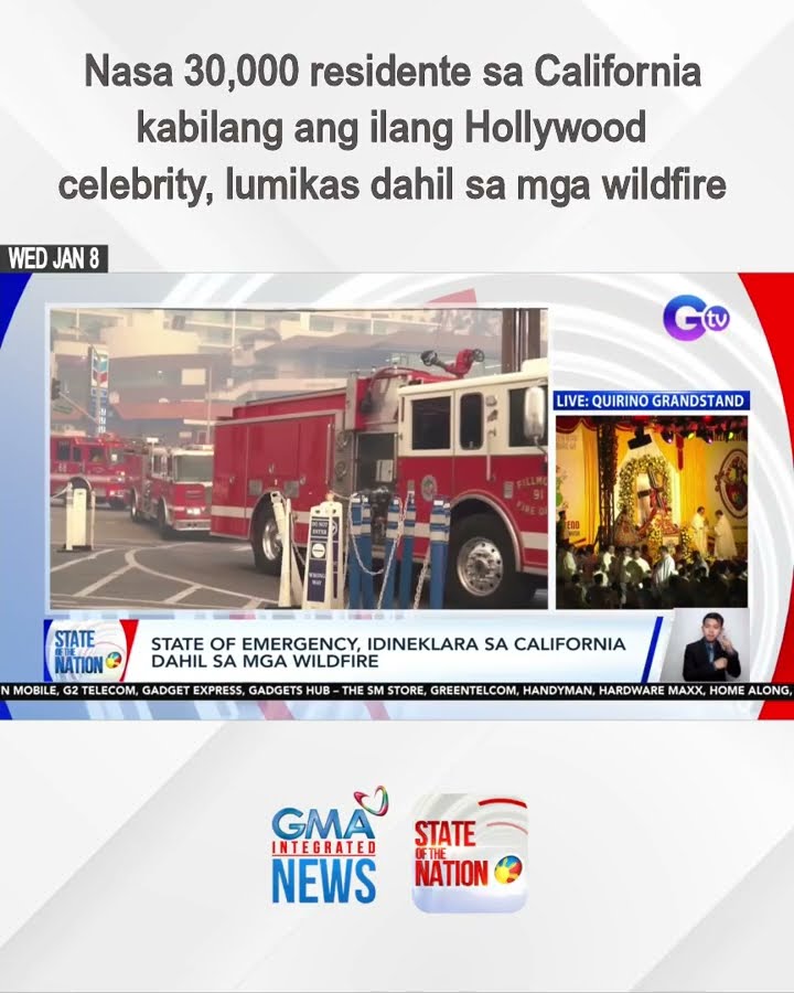 Nasa 30,000 residente sa California kabilang ang ilang Hollywood celebrity... | SONA