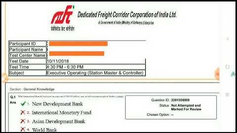 DFCCIL Previous Year Paper | DFCCIL Executive (Operations & BD) Question Paper | DFCCIL Paper