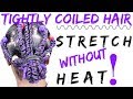 How to Stretch Natural Hair Without Heat | Acrylic Yarn | African Threading Inspired