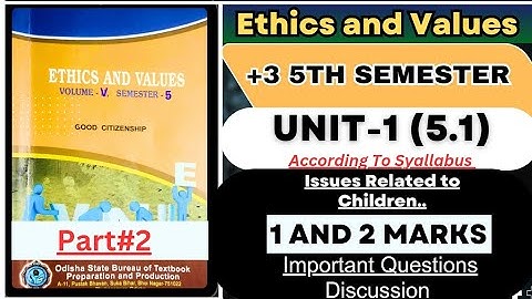 ✅Ethics & Values [1 and 2 marks] 5th Semester Important Questions/Unit-1/ @supportLearningArtificial