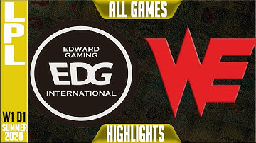 EDG vs WE Highlights ALL GAMES | LPL Summer 2020 W1D1 | Edward Gaming vs Team WE