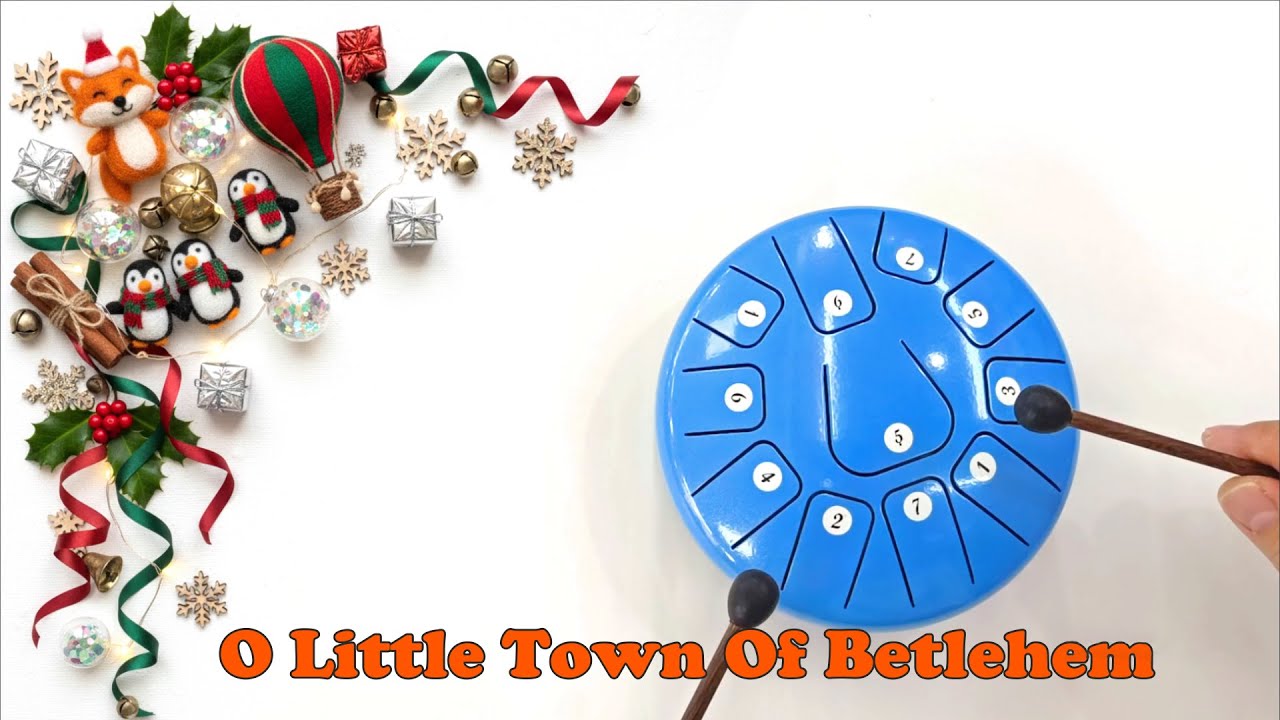O Little Town Of Betlehem - 11 note steel tongue drum cover with tabs