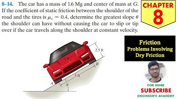 8-14 Friction - Chapter 8 | Hibbeler Statics 14th ed | Engineers Academy