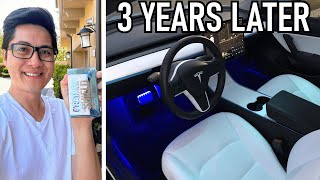 My Tesla White Seats After 3 Years How to Keep it Clean Ceramic Coating GYEON Leather Shield  3/Y