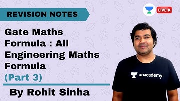 GATE Maths Formula (Part 3) | Registration Revision Notes | GATE & ESE 2021 | By Rohit Sinha