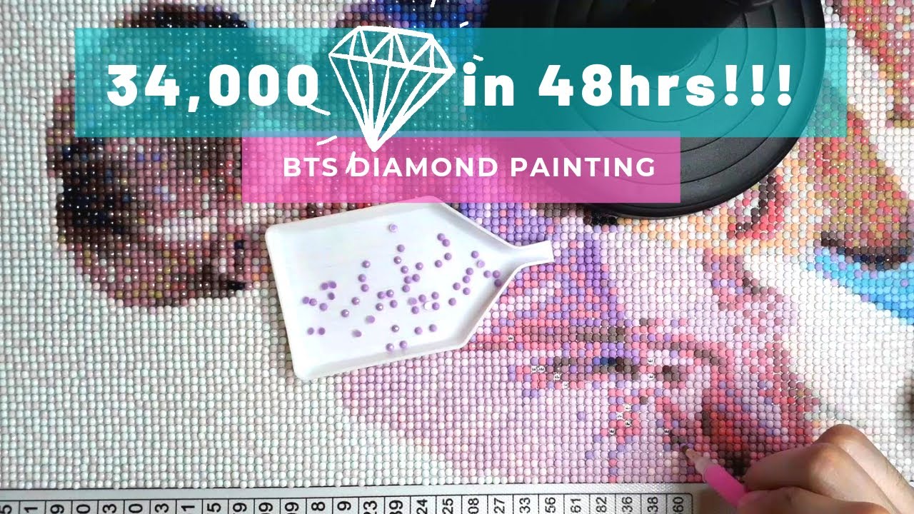 BTS 34k diamond painting finished in 48 hours.. Relaxing and satisfying  TIKTOK art trend