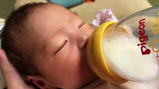 Baby's drinking milk!