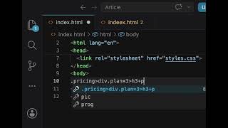 Build pricing tables in seconds with this advanced Emmet trick.#html #coding #website #web 