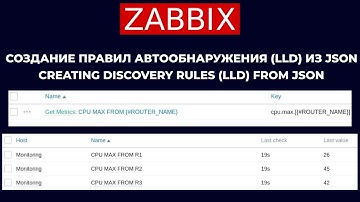 ZABBIX: СОЗДАНИЕ ПРАВИЛ АВТООБНАРУЖЕНИЯ (LLD) ИЗ JSON / CREATING DISCOVERY RULES (LLD) FROM JSON