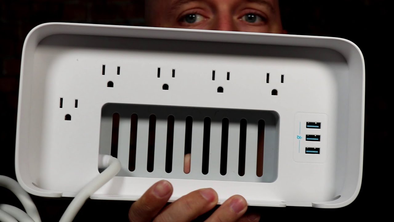 Review Anker Power Strip and Cable Management Box, 1200J Surge