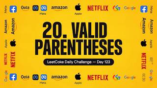 #leetcode 20. Valid Parentheses #day123 #dailycodingchallenge #faanginterview #interviewpreparation