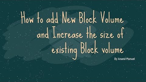 Resize Block Volume
