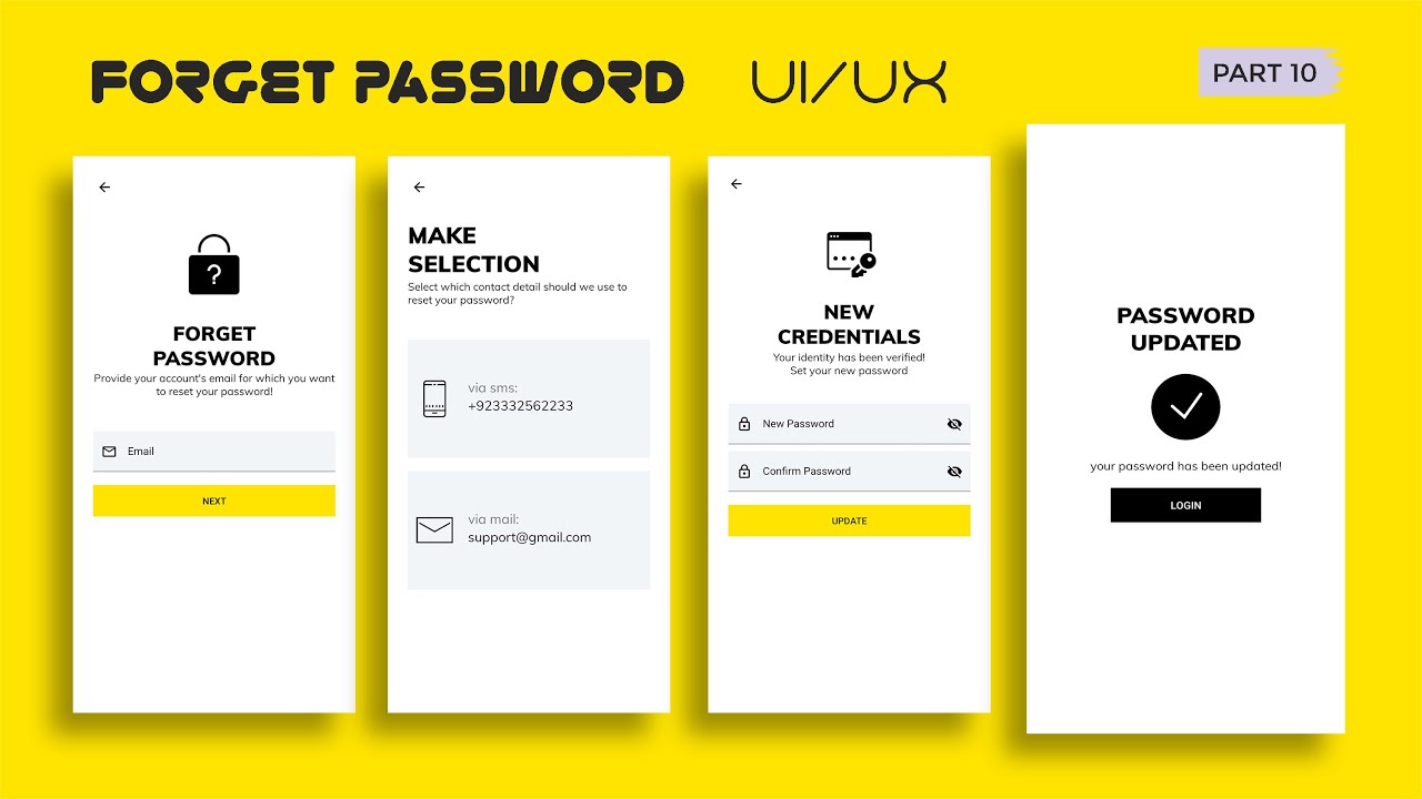 Complete Forget Password Screens - UI/UX Design in Android | City guide App Part 11(A)