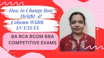 How to change Row Height and Column Width In Excel?|  IGNOU TEE| CBSE| Computer Awareness For Exams