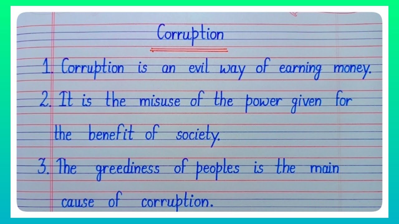 corruption essay 10 lines