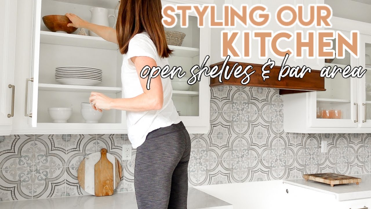 Styling our New Kitchen! Organizing Shelves and Cabinets | Cleaning