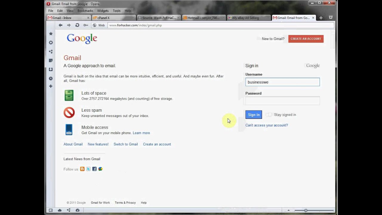 GMail Web Hack Page YouTube GMail Web Hack Page YouTube