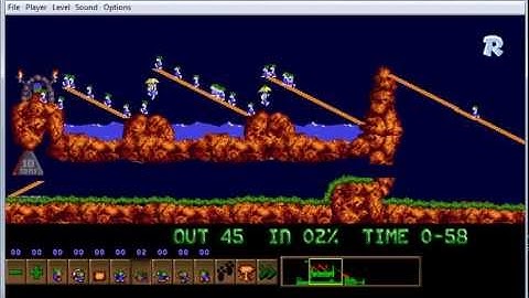 Lemmini - Lemmings Custom Level - Parachuting Or Dying