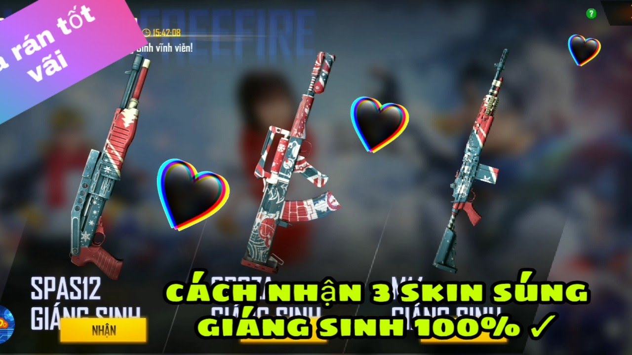 [FREE FIRE] Cách skin súng Vĩnh viễn (Groza,m14,spass giáng sinh) 100%