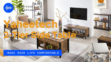 Yaheetech 2-Tier Metal-Wood End Table w/ Drawer #endtable