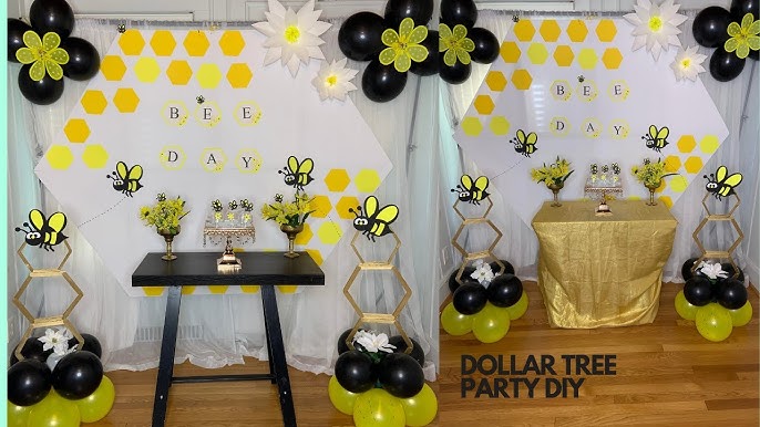 Bee themed party ideas CRICUT (DIY party decor on a budget with