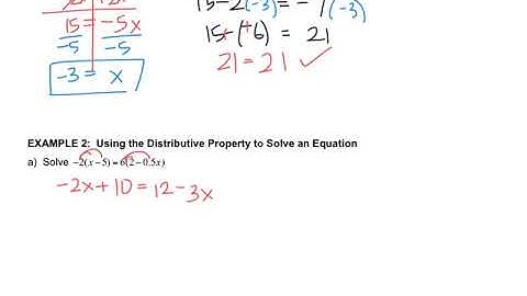 Math 8 - 1.3 Solving equations with variables on both sides part 1
