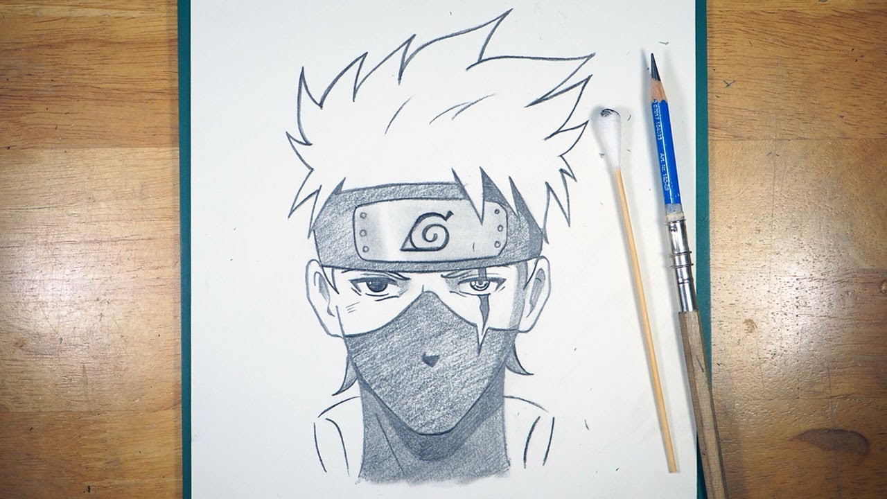 Anime sketch | how to draw kakashi hatake step-by-step - YouTube