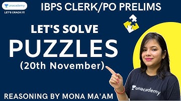 Lets Solve Puzzles With Timer | IBPS PO/Clerk | Set 9 | Mona Choudhary