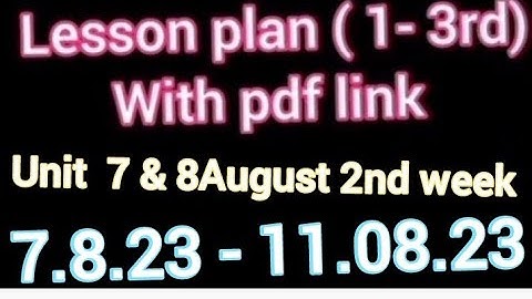 lesson plan 1-3rd|unit  7 & 8|term1|August 2nd week|tamil|english|maths @Kalvi-Namkaiyil-KNK-Ramayee