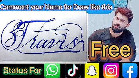 Travis Name Signature Calligraphy Status | How to Cursive write with cut Marker #travis @Travis