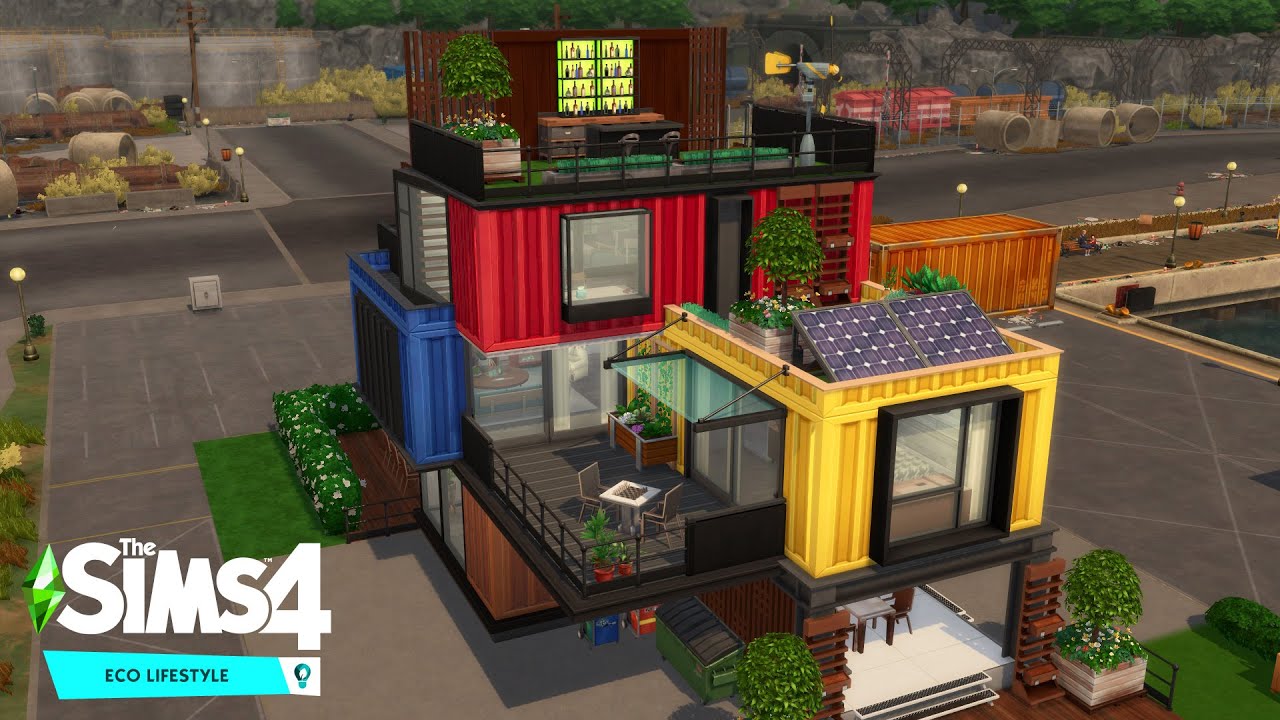 The Sims 4 - Eco Container Home (Eco LifeStyle) - YouTube