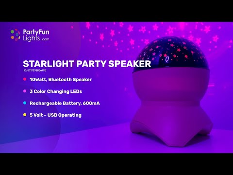 Discolamp Bluetooth nightlight starlight party speaker roze video