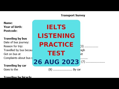 Ielts Listening Practice Test 26 Aug 2023