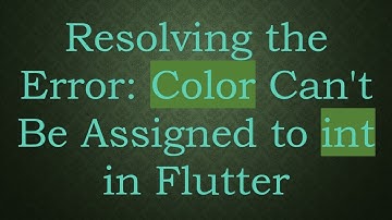Resolving the Error: Color Can