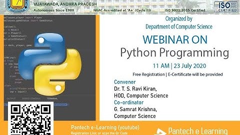 Webinar on Python Programming | PB Siddhartha Arts & Science College | Pantech eLearning