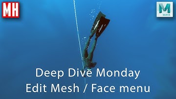 Maya 2018 Deep Dive Tutorial : The Edit Mesh / Face menu explained